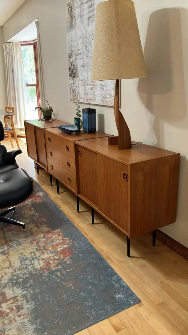 Mid century. Fauteuil style Eames chair / TEAK TECK Modular. Cré - Photo 5