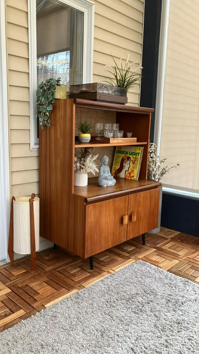 Mid century. TEAK TECK. Lampe / Crédence, buffet disque vinyle, - Photo 10