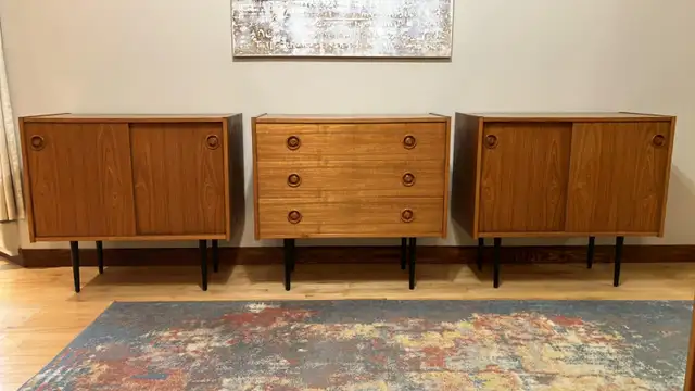 Mid century. TEAK TECK. Modulaire. Crédence, buffet, bahut disqu - Photo 4