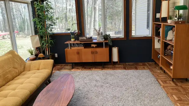 Mid century. TEAK TECK. Lampe / Buffet disque vinyle audio, comm - Photo 4