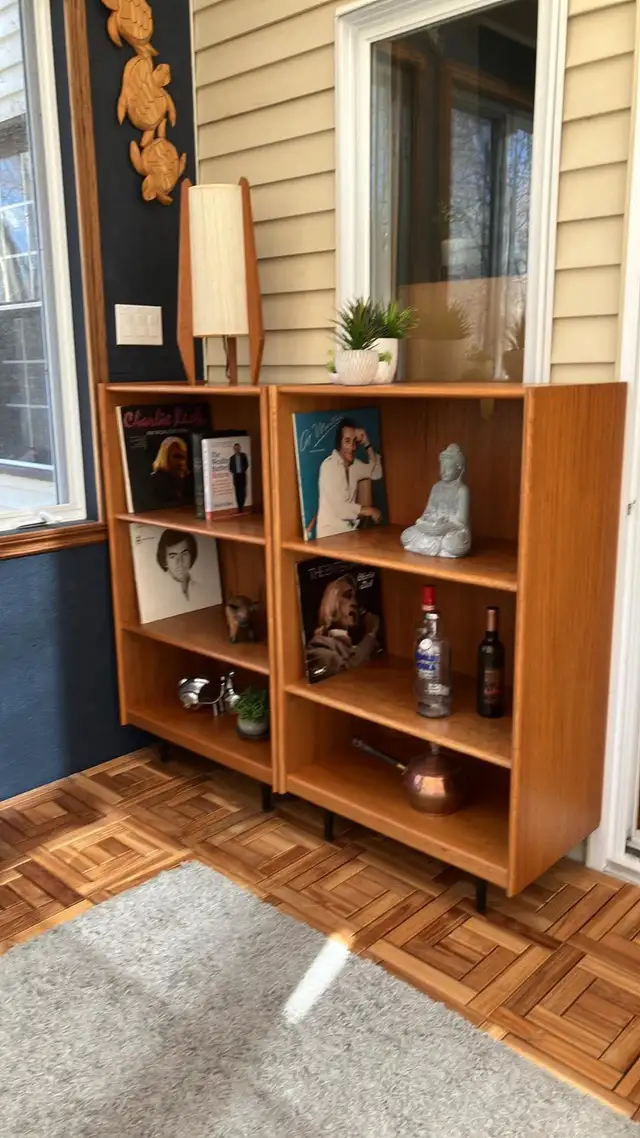 Mid century Meubles TECK TEAK. Commode d'angle / buffet biblioth - Photo 5