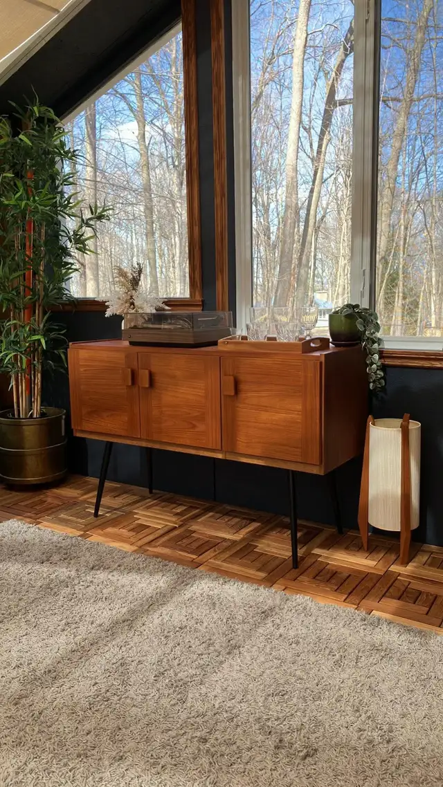 Mid century Meubles TECK TEAK. Commode d'angle / buffet biblioth - Photo 7