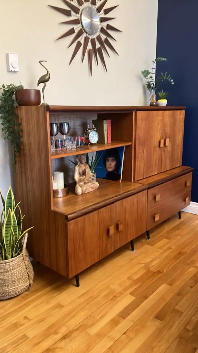 Mid century Meubles TECK TEAK. Commode d'angle / buffet biblioth - Photo 9