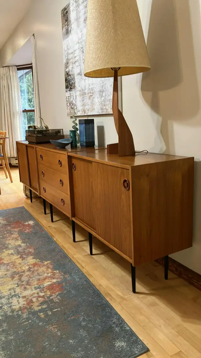 Mid century Meubles TECK TEAK. Commode d'angle / buffet biblioth - Photo 10