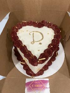 vintage heart cake burgundy - Photo 2