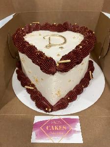 vintage heart cake burgundy - Photo 3