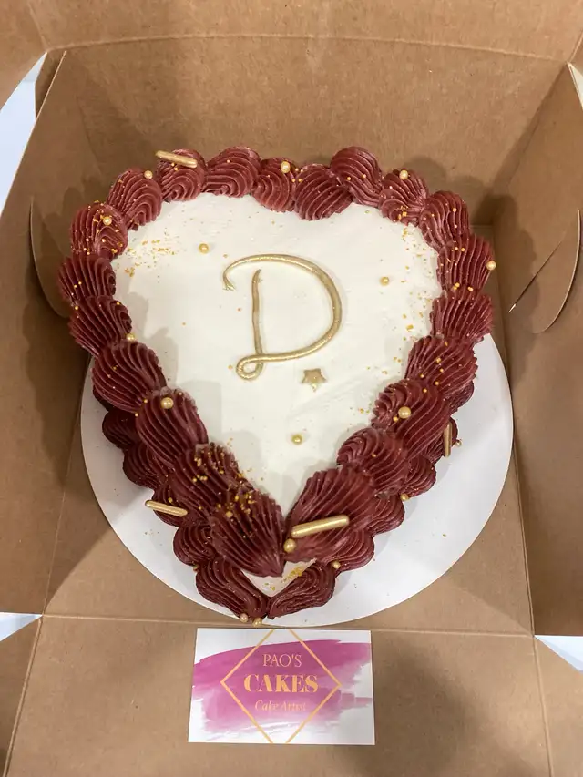 vintage heart cake burgundy - Photo 5