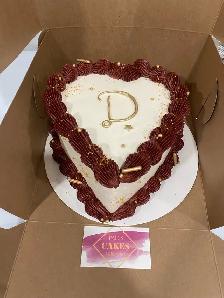 vintage heart cake burgundy - Photo 6