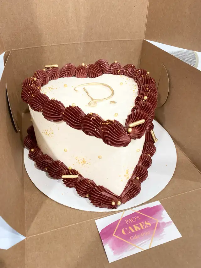 vintage heart cake burgundy - Photo 10