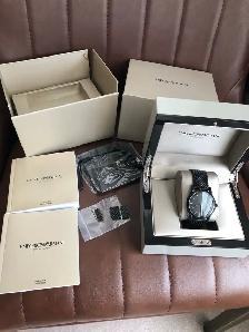 Men’s Black Emporia Armani Automatic 42 mm Watch. $350