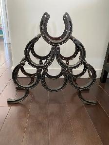 Wine Rack,Rustic Farmhouse / Western themed made from horseshoes