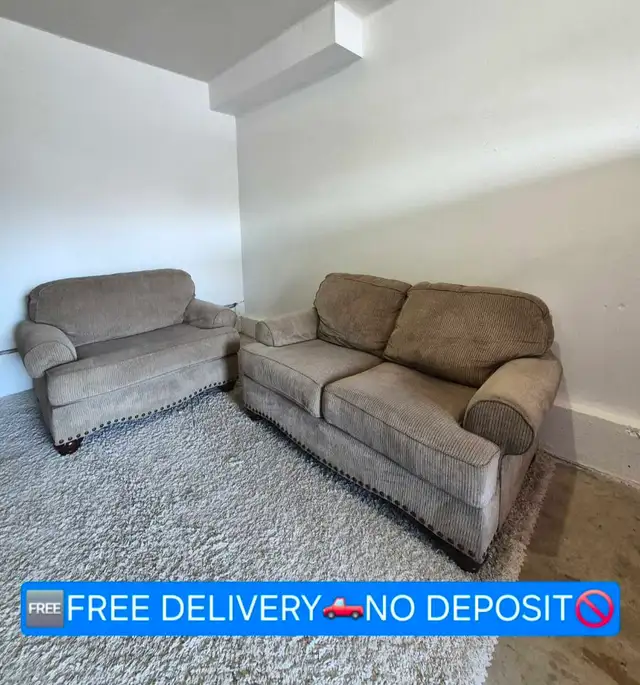 FREE DELIVERY Comfy Matching 2 Seater Loveseat & Single Sofa