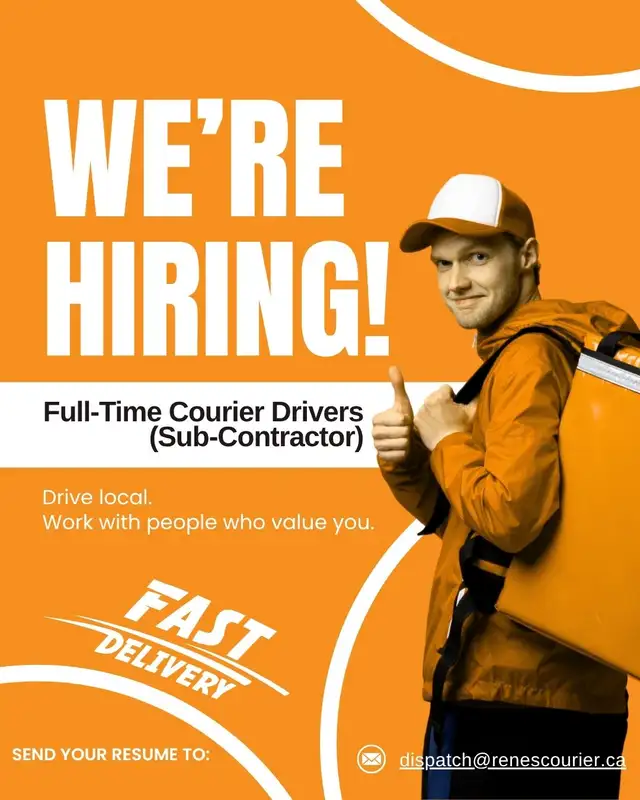 Now Hiring: Full-Time Courier Driver (Sub-Contractor) – Winnipeg