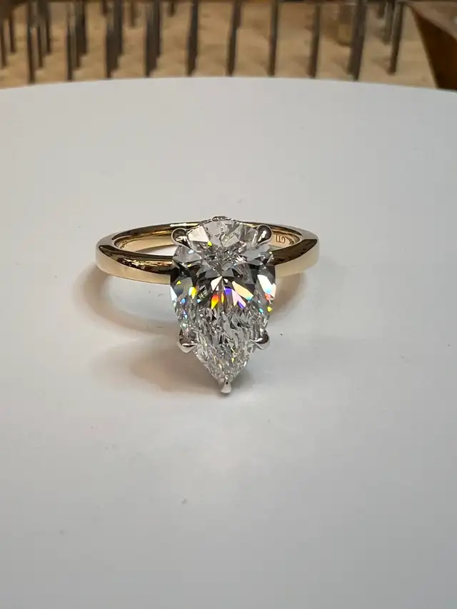 3.04ct Pear Lab Grown Diamond Engagement Ring - - Photo 5
