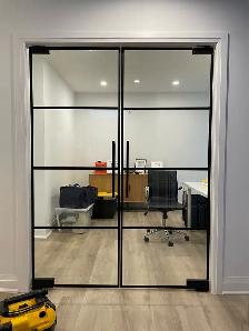 Frameless Glass Home Office Partition