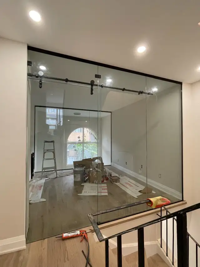 Frameless Glass Home Office Partition - Photo 3
