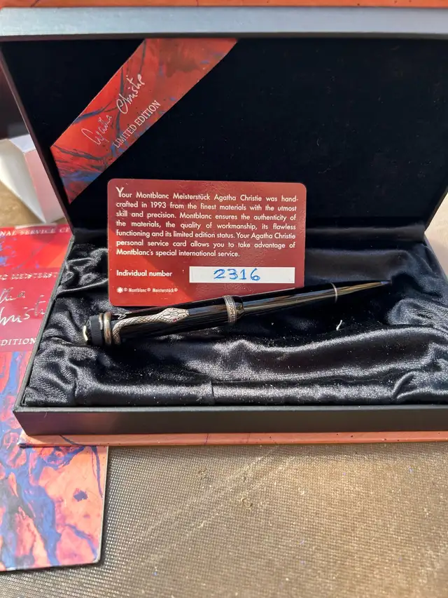 MUST SELL ASAP! MONTBLANC AGATHA CHRISTIE BALL POINT PEN - Photo 3