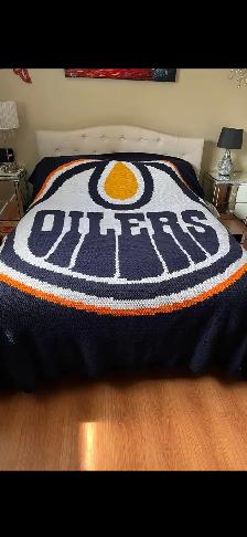 OILERS "CROCHET " BLANKET