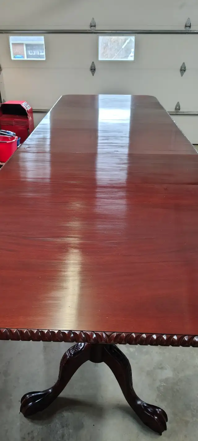 STUNNING&RARE12FTX46'3PEDESTAL DINING TABLE SOLID MAHOG 12CHAIRS