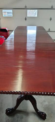 STUNNING&RARE12FTX46'3PEDESTAL DINING TABLE SOLID MAHOG 12CHAIRS