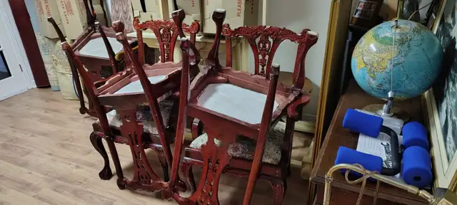 STUNNING&RARE12FTX46'3PEDESTAL DINING TABLE SOLID MAHOG 12CHAIRS - Photo 7