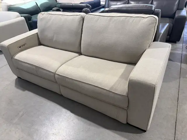 Fabric triple power reclining sofa