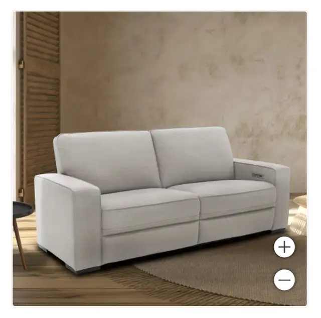 Fabric triple power reclining sofa - Photo 5