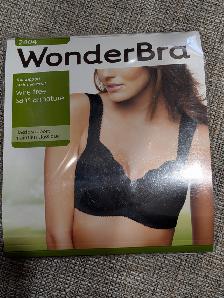 NEW Ladies WonderBra Black Bra 40C Wire Free Classic Support