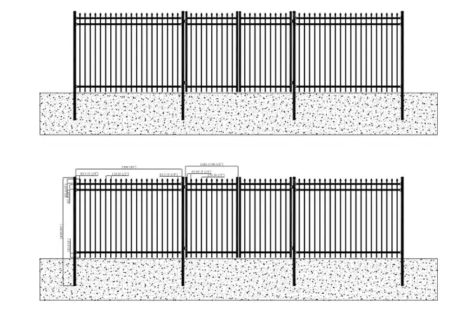Ornamental Fencing 148FT – Flat Top w/ Gates