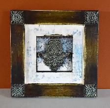 Naturally Weathered Metal Abstract Picture with Frame
