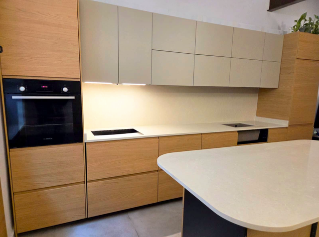 White Quartz Countertop with Plain White - Photo 5