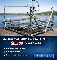 Bertrand M3500P Pontoon Lift — $6,500 Limited Time Price