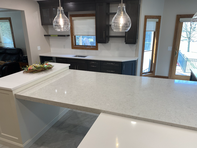 Grey Granite Countertop with Kitchen island