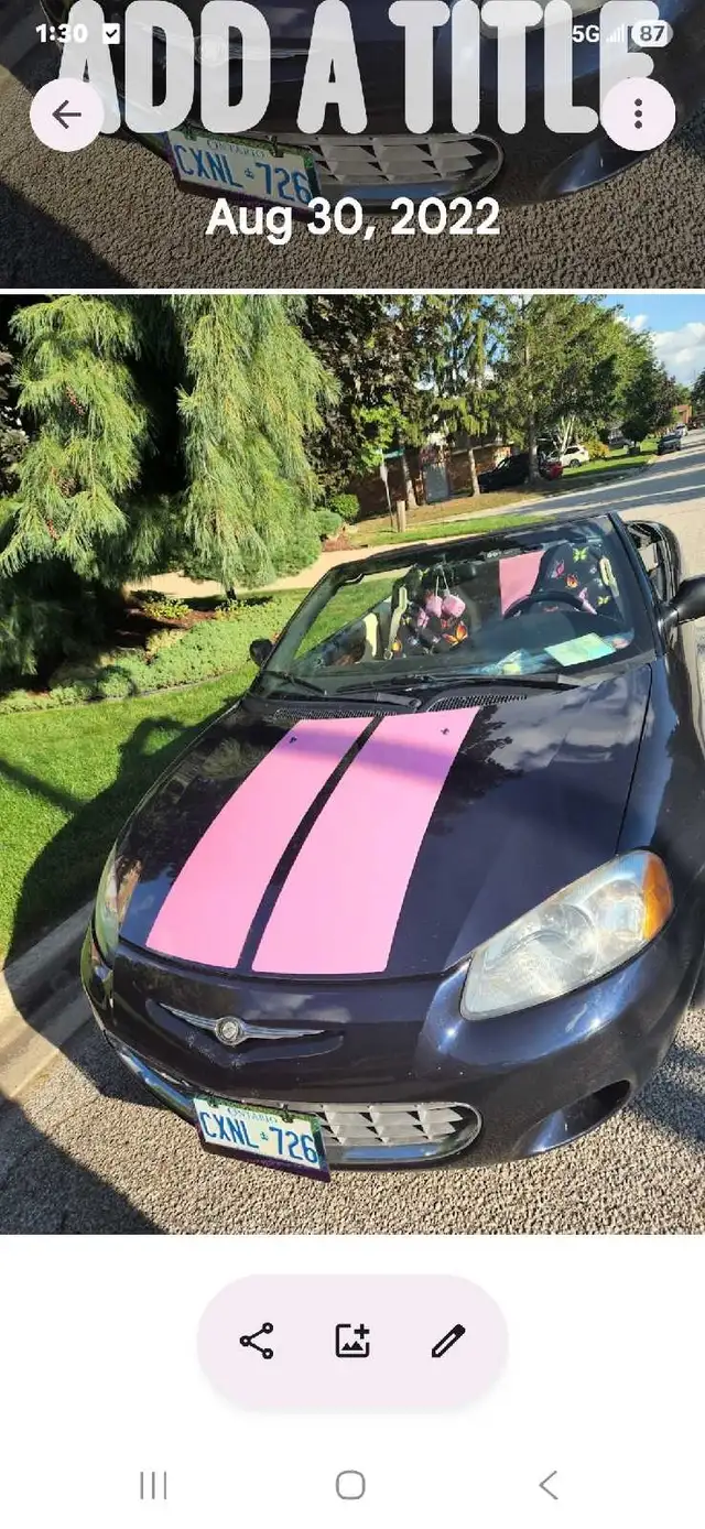 Purple Sebring Convertible