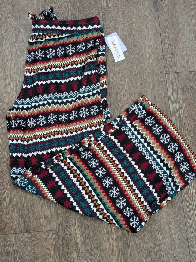 Joyspun Ladies Printed Pajama Pant Large 12-14 Polyester Spandex