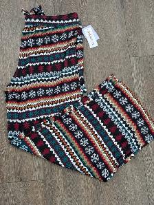 Joyspun Ladies Printed Pajama Pant Large 12-14 Polyester Spandex