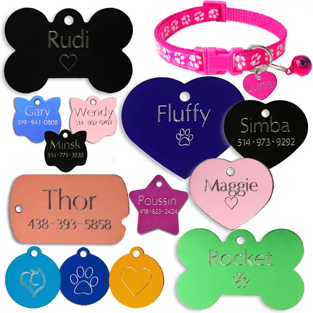 Médaille Gravée pour Chien et Chat avec Collier réfléchissant - Photo 9