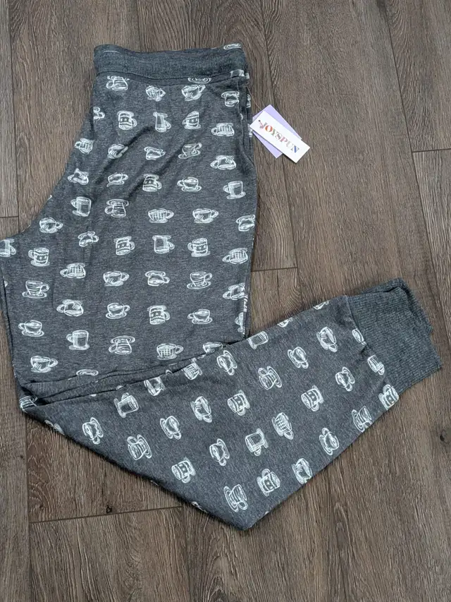 Joyspun Ladies Printed Pajama Pant Large 12-14 Polyester Spandex