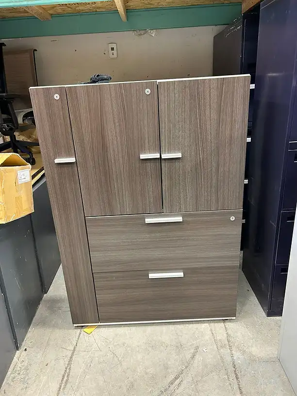 Teknion Storage & 2 Drawer Filing Cabinet with Coat Hanger