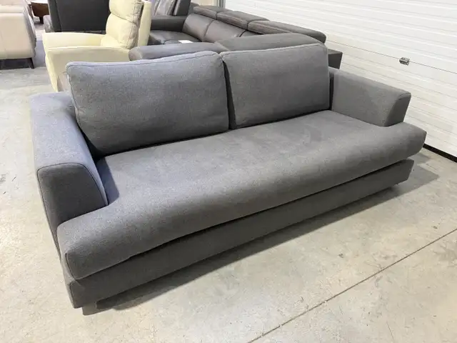 Grey fabric bench sofa - Photo 2