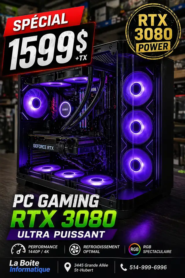 PC GAMING RGB RTX 3080 10GB – RYZEN 7 5800X – 32GB DDR4 RGB