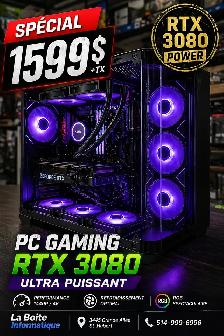 PC GAMING RGB RTX 3080 10GB – RYZEN 7 5800X – 32GB DDR4 RGB