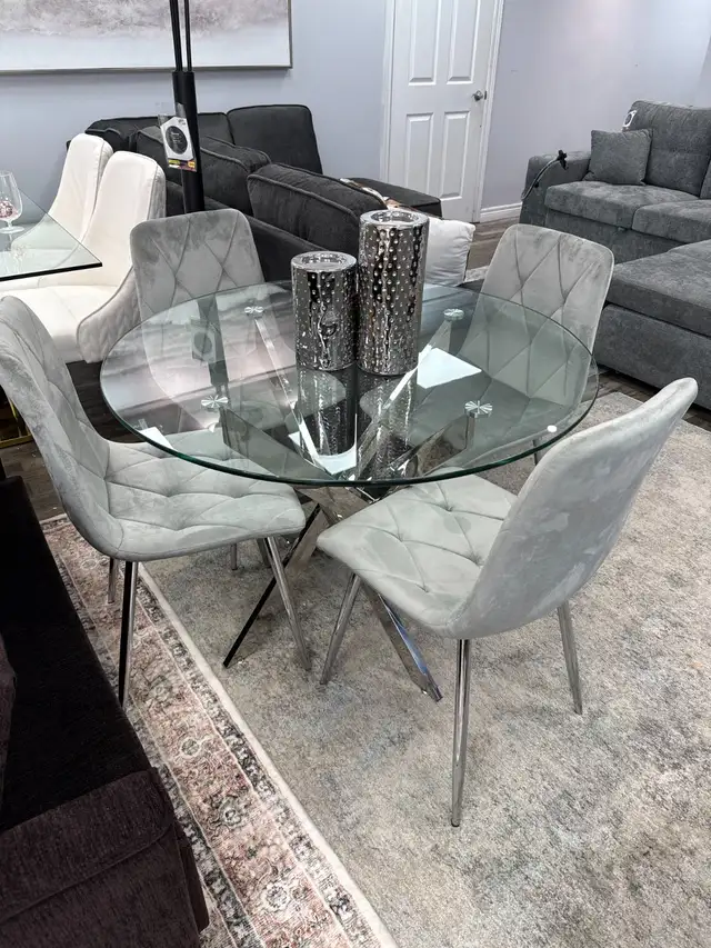 New Dining Table Set With Tempered Glass Top In Huge Sale - Photo 2