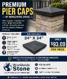 Pier Caps 24x24 – Premium Natural Stone ($93 Each)