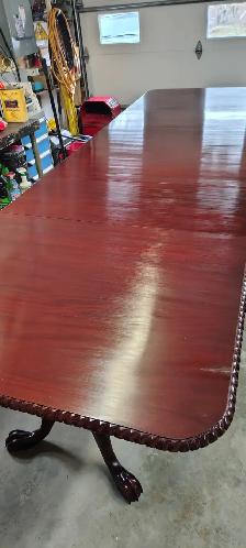 STUNNING&RARE12FTX46'3PEDESTAL DINING TABLE SOLID MAHOG 12CHAIRS