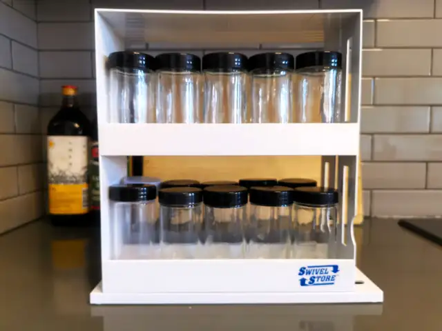 Seasoning Bottle Storage Rack with Bottles