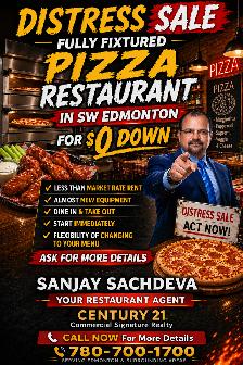 DISTRESS SALE – PIZZA RESTAURANT FOR $0 DOWN