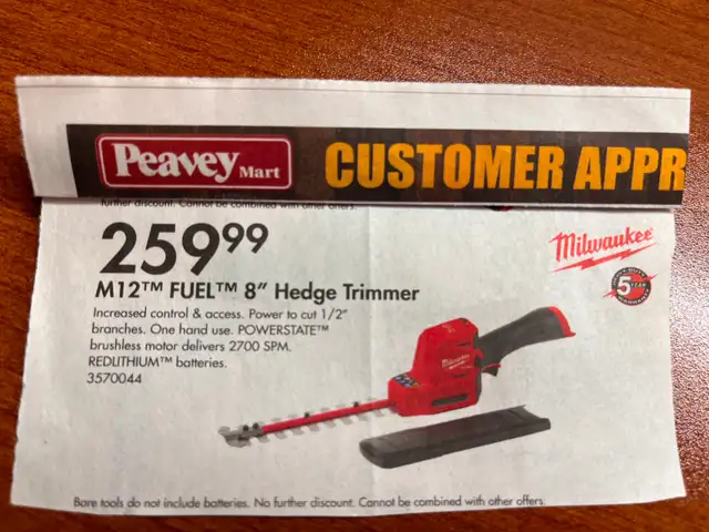 MILWAUKEE  M12  FUEL  8'  BLADE  HEDGE  TRIMMER  KIT - Photo 4