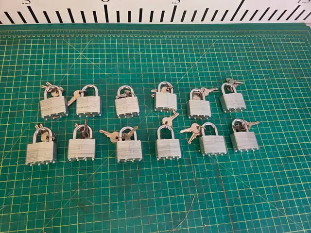 1-3/4 Inch Padlocks Keyed Alike x 12 Units