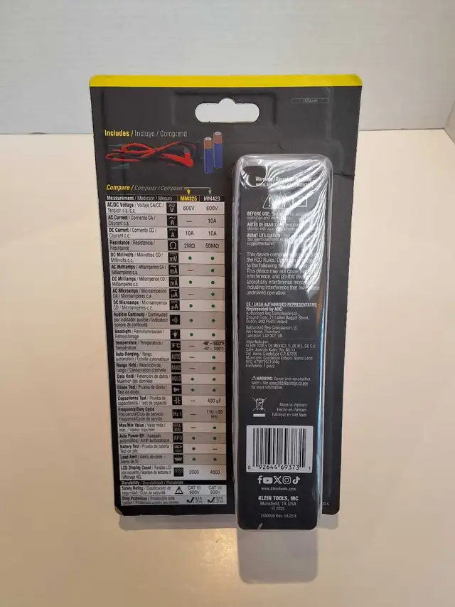 Klein Tools MM325 Manual Ranging Digital Multimeter NEW - Photo 2